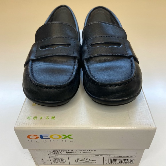 Geox Black Leather Dress Shoes - Picture 1 of 6